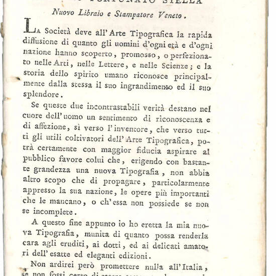 Prodromo della Nuova Veneta Tipografia e prospetti di varie opere che usciranno dalla stessa