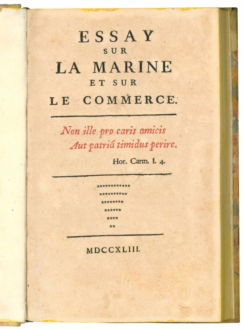 Essay sur la marine et sur le commerce.