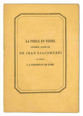 La perle en verre couleur jaune or de Jean Giacomuzzi de Venise a l'Exposition de Rome.