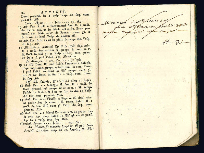 Ordo Divini Officii recitandi in Cathedrali et Dioecesi Regii pro anno bixestili 1804.