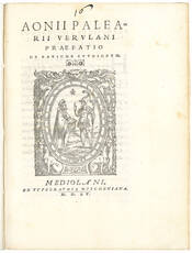 Aonii Palearii Verulani Praefatio de ratione studiorum