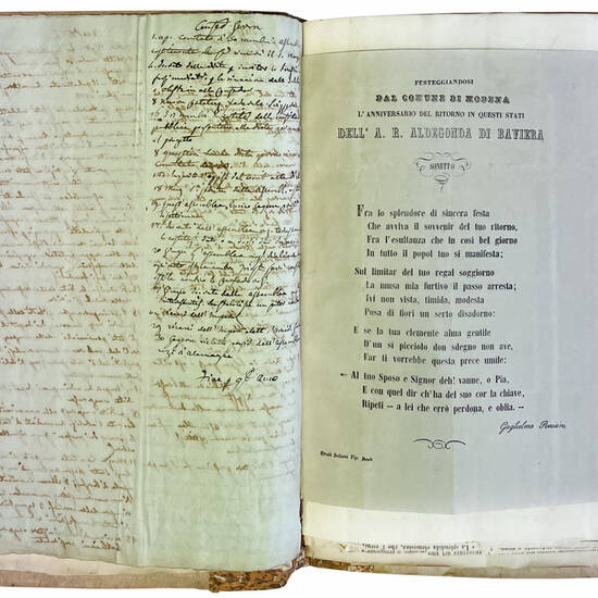 Cronaca di Modena. Manoscritto cartaceo in italiano. Modena, 1837-1862