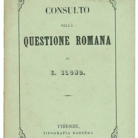 Consulto nella questione romana.