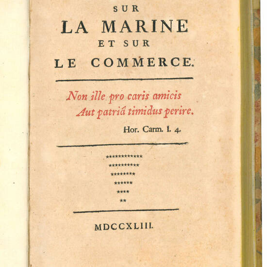 Essay sur la marine et sur le commerce.