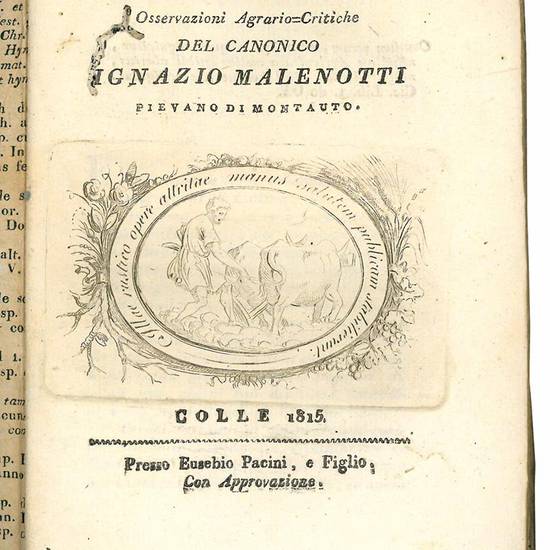 Il padrone contadino osservazioni agrario-critiche del canonico Ignazio Malenotti pievano di Montauto.