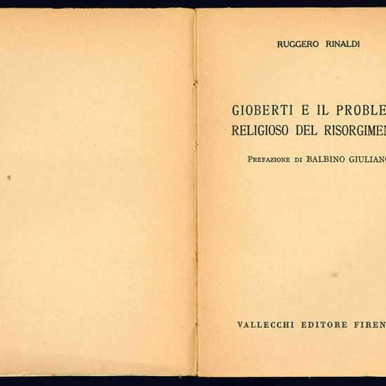 Gioberti e il problema religioso del Risorgimento.