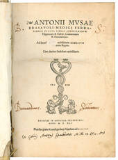 Antonii Musae Brasavoli medici ferrariensis in octo libros Aphorismorum Hippocratis & Galeni, commentaria & annotationes [...] Cum duobus indicibus copiosissimis