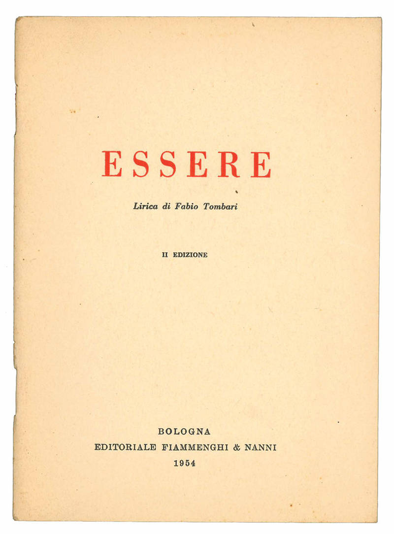 Essere. Lirica di Fabio Tombari.