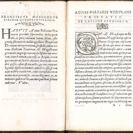 Aonii Palearii Verulani Praefatio de ratione studiorum