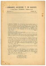 Libraire ancienne T. de Marinis. Bulletin n. 9 Févrrier 1923.