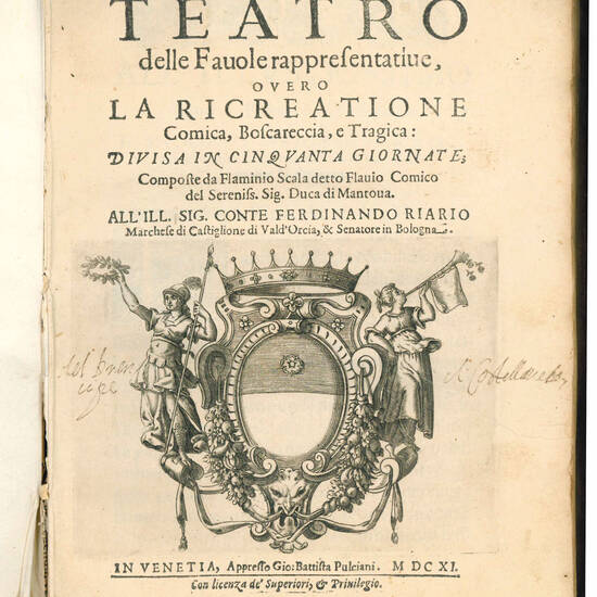 Il teatro delle favole rappresentative, overo la ricreatione comica, boscareccia, e tragica: divisa in cinquanta giornate