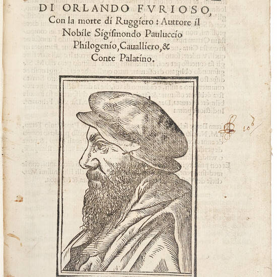 Continuatione di Orlando Furioso, con la morte di Ruggiero. Auttore il nobile Sigismondo Pauluccio Philogenio, Cavalliero, & Conte Palatino. MDXLIII