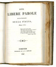 Sette libere parole di un italiano sulla Italia (Marzo 1849).