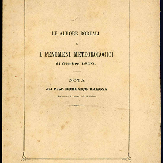 Le aurore boreali e i fenomeni meteorologici di Ottobre 1870.