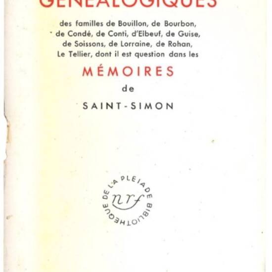 Saint-Simon: Memoires. Tome premier.