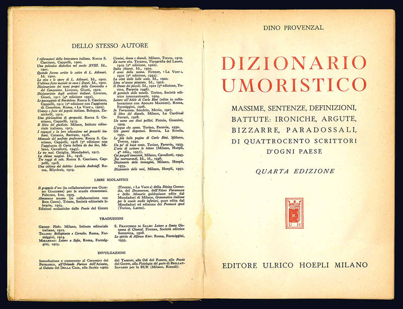 Dizionario umoristico. Quarta edizione.