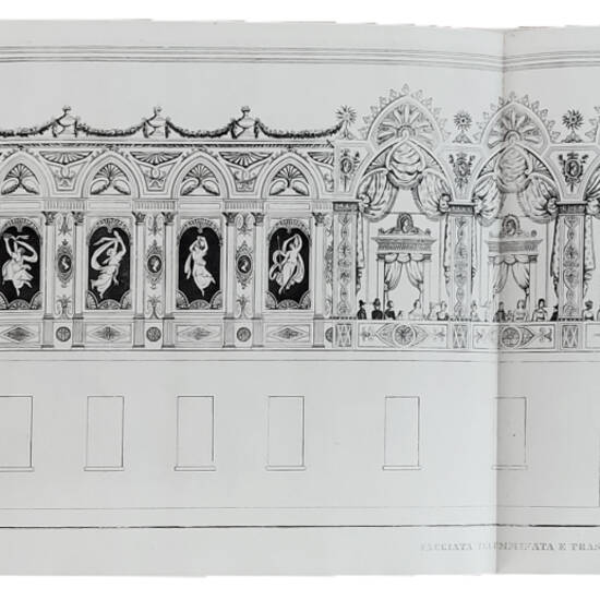 Intagli e dichiarazioni di apparati di carri trionfali fatti in Reggio nel maggio dell’anno 1842 per le nozze delle Altezze Reali l’Arcid. Francesco Ferdinando Principe ereditario in Modena e la Principessa Adelgonda di Baviera