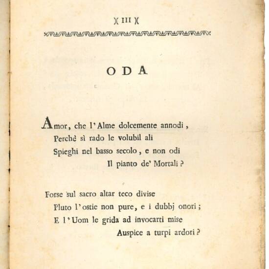 Per le nozze del nobil uomo il Signor Conte Nicolò Cassoli esente della guardia di s. a. s. il Sig. Duca di Modena colla nobil donna la Signora Contessa Da Maria Maddalena Nuzzi. In attestato della più viva esultazione un parente offre e consacra.