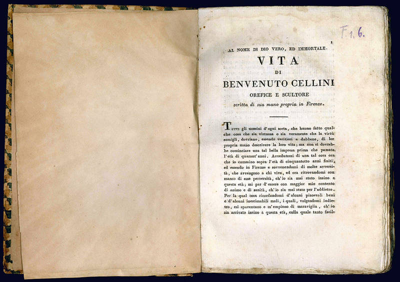 Vita di Benvenuto Cellini.