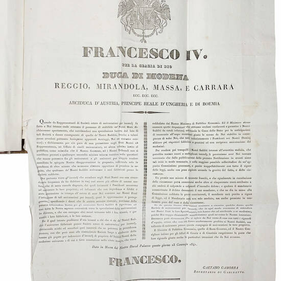 Cronaca di Modena. Manoscritto cartaceo in italiano. Modena, 1837-1862