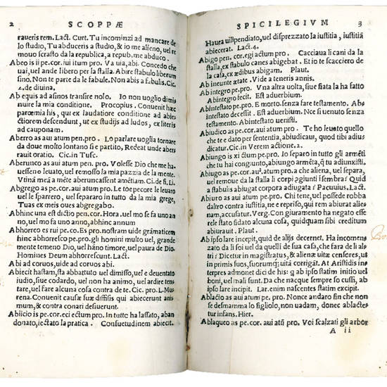 L. Io. Scoppae Spicilegium. In quo nomina, tum verba latina popularibus expressa varii in utraque lingua elegantiarum modi traduntur, ex optimis authoribus desumptum, per ordinem literarum confectum […] Cumulus accessit, index duplex vulgarium dictionum