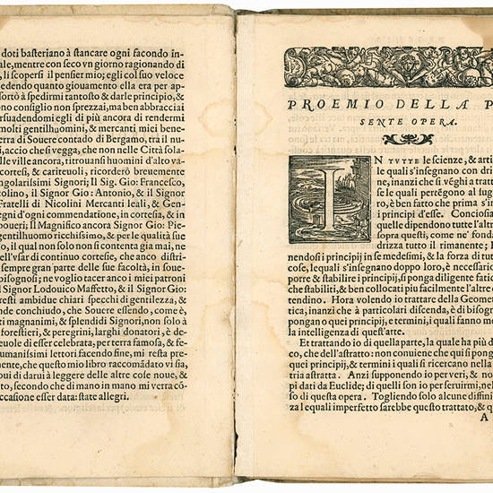 Opera del misurare, di m. Girolamo Cataneo novarese libri II. Nel primo s?insegna a? misurar, & partir? i campi, nel secondo a? misurar le muraglie, imbottar grani, vini, fieni, & strami; col livellar l?acque, & altre cose necessarie a gli agrimensori. Li