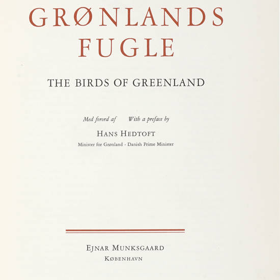 Gronlands Fugle. The Birds of Greenland