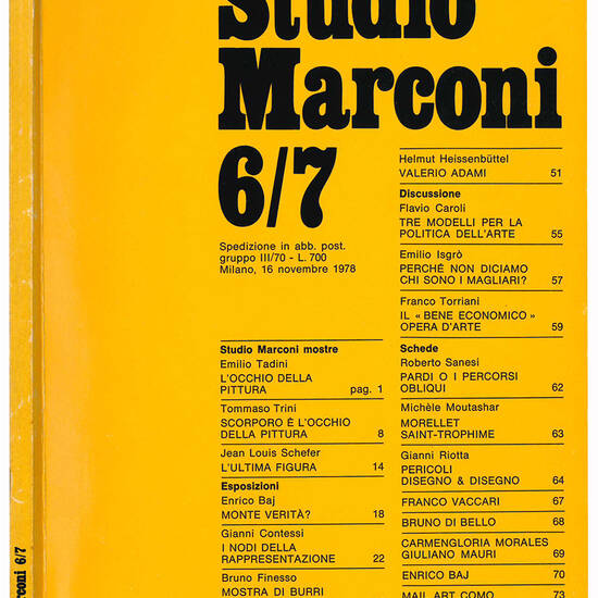 Esposizione in tempo reale N° 16 "Dirottamento di progetto" Varsavia, notte dal 2 al 3 Aprile 1978 Galleria Remont, in: "Studio Marconi 6/7".