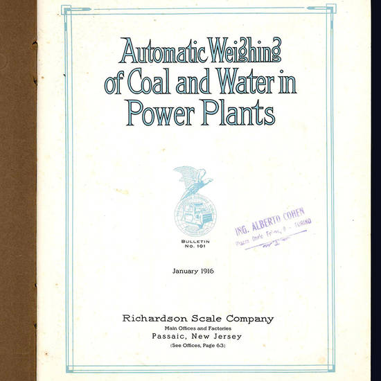 Automatic weighing of coal and water in power plants. Bulletin n°101.