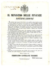 Notificazione del 12 Giugno 1854, con la quale si aboliva il dazio sull'importazione della seta all'