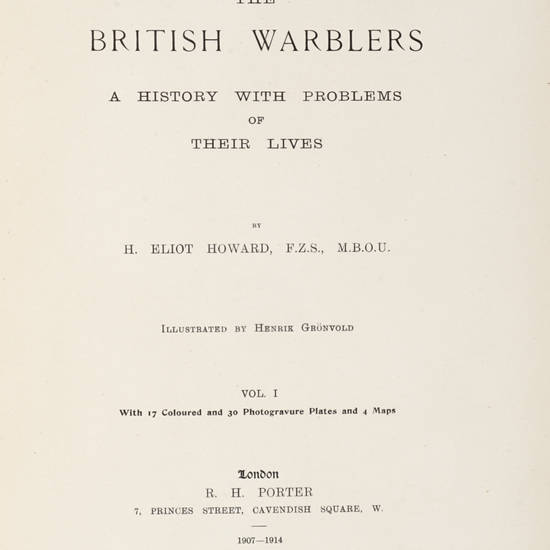 The British Warblers. A History with Problems of their Lives [illlustrated by Henrik Gronvold]