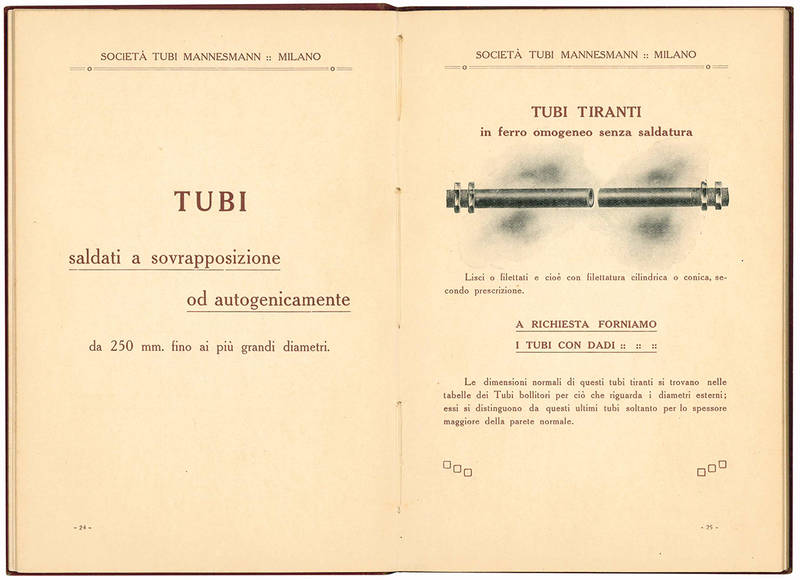 Società tubi Mannesmann. Edizione 1910.