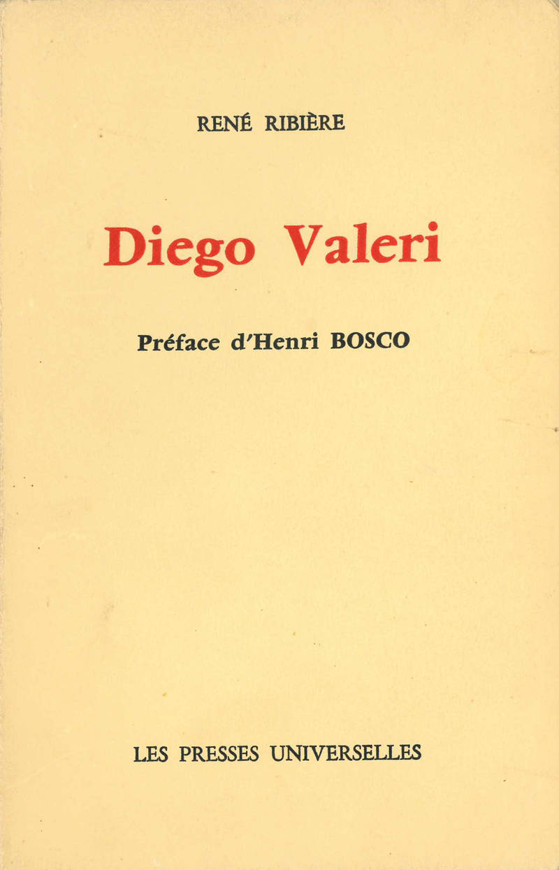 Diego Valeri. Préface d’Henri Bosco