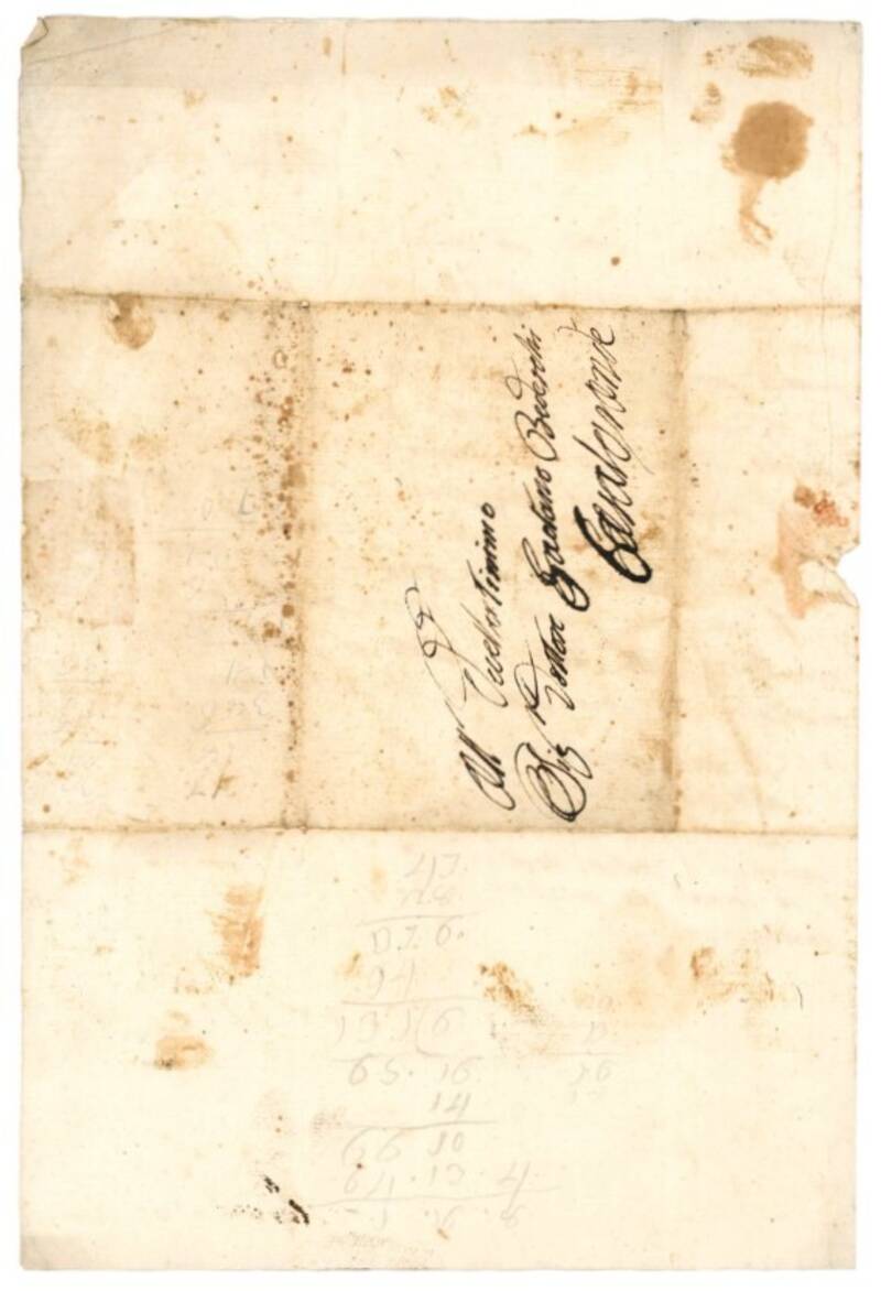 Lettera manoscritta firmata e datata del Duca Ercole III d’Este al Sig. Dottor Gaetano Bede(selli ?).