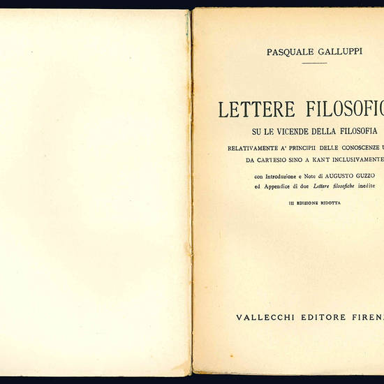 Lettere filosofiche su le vicende della filosofia.