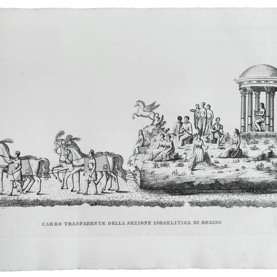 Intagli e dichiarazioni di apparati di carri trionfali fatti in Reggio nel maggio dell’anno 1842 per le nozze delle Altezze Reali l’Arcid. Francesco Ferdinando Principe ereditario in Modena e la Principessa Adelgonda di Baviera