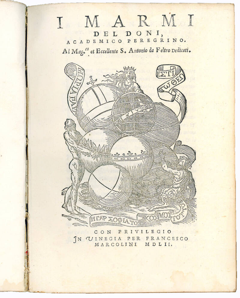 I Marmi del Doni, Academico Peregrino. Al Mag.co et Eccellente S. Antonio da Feltro dedicati