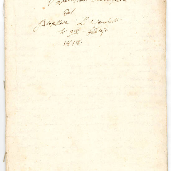 Quadernetto secondo d’operazioni chirurgiche del Professore L. Vandelli. Li 24 Febbraio 1818. [Modena?, ca. 1818]