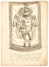 Manoscritto araldico illustrato in italiano. Bologna o Parma, fine XVII secolo.