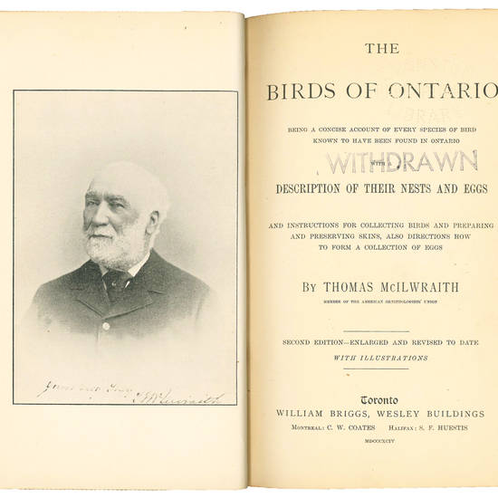 The Birds of Ontario. Being a Concise Account of Every Species of Bird Known to Have Been Found in Ontario with a Description of Their Nests and Eggs