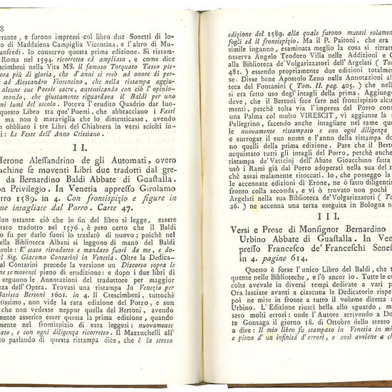 Vita di Monsignore Bernardino Baldi da Urbino primo Abate di Guastalla scritta dal P. Ireneo Affò [...]