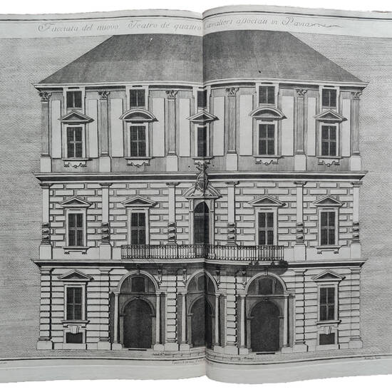 Disegni del nuovo teatro de quattro cavalieri eretto in Pavia l’anno MDCCLXXIII opera del Cav. Antonio Galli Bibiena