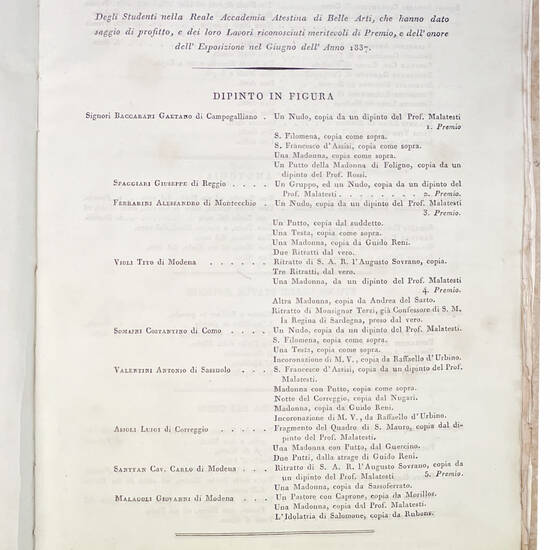 Cronaca di Modena. Manoscritto cartaceo in italiano. Modena, 1837-1862