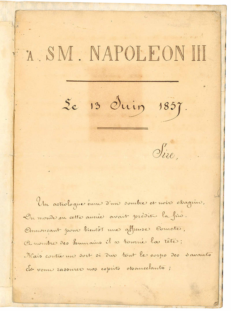 Lettera manoscritta a S. M. Napoleon III.