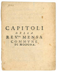 della Rev.da Mensa Commune di Modona