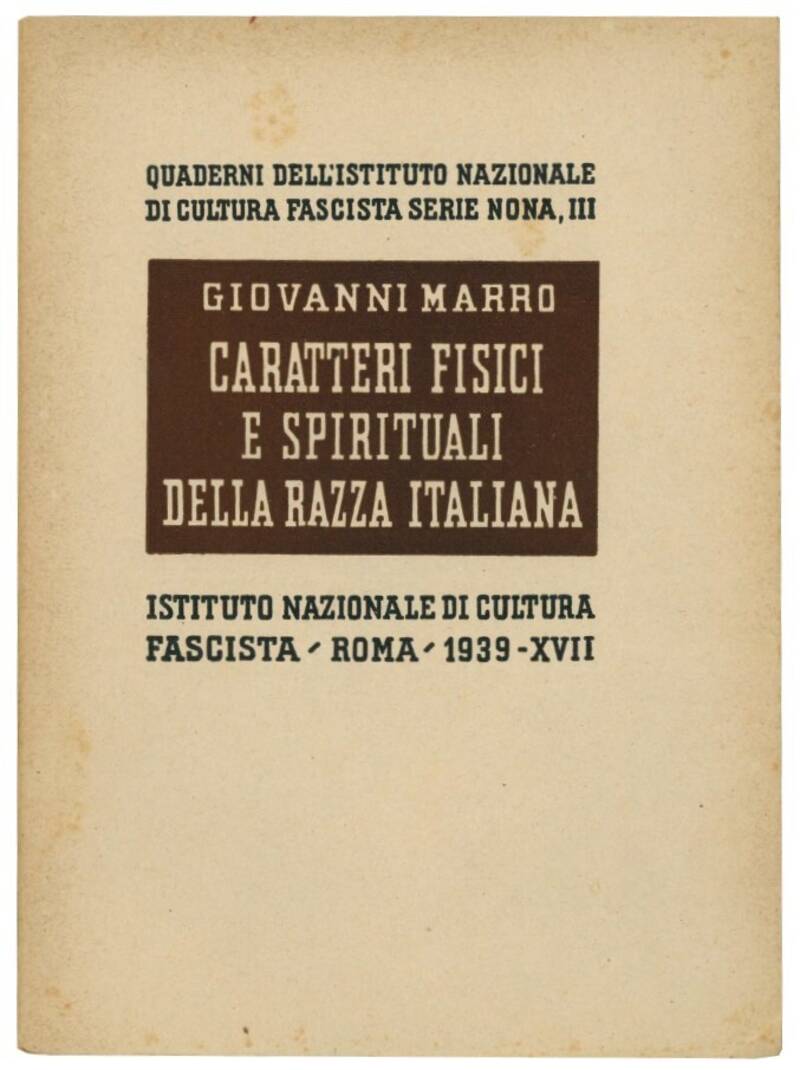 Caratteri fisici e spirituali della razza italiana.