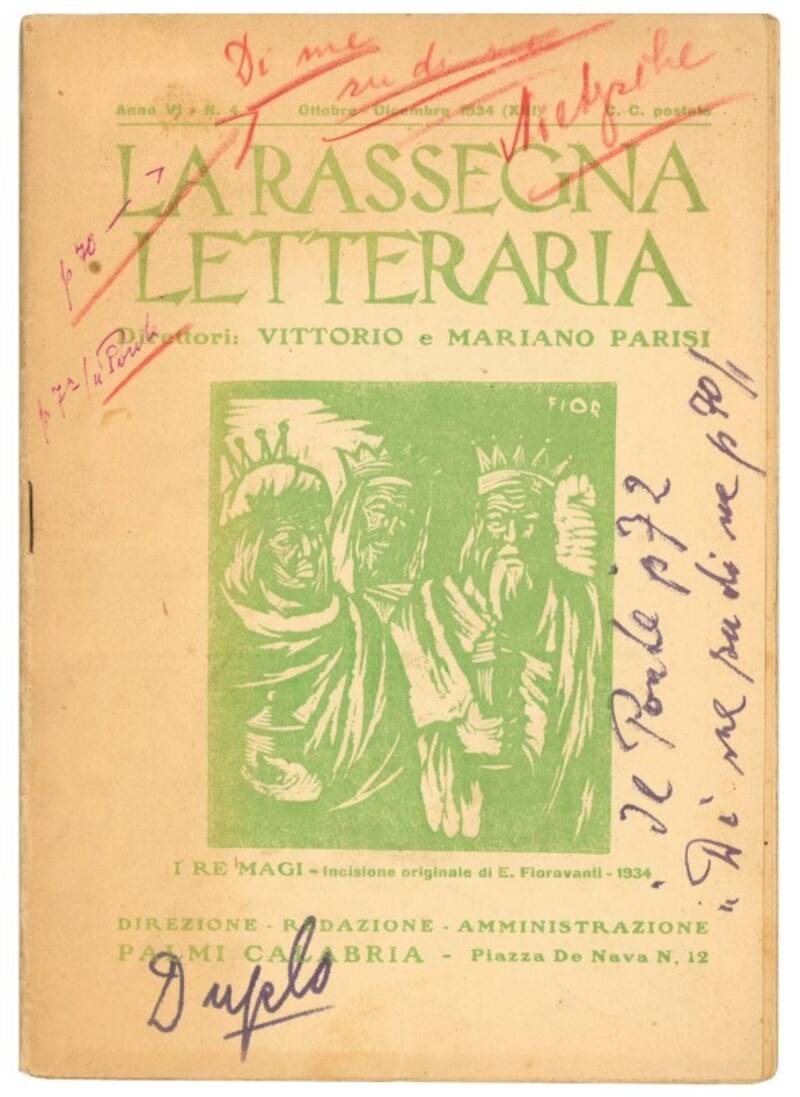 La rassegna letteraria: rivista mensile di arte, scienza, critica e letteratura varia. 2 pubblicazioni.