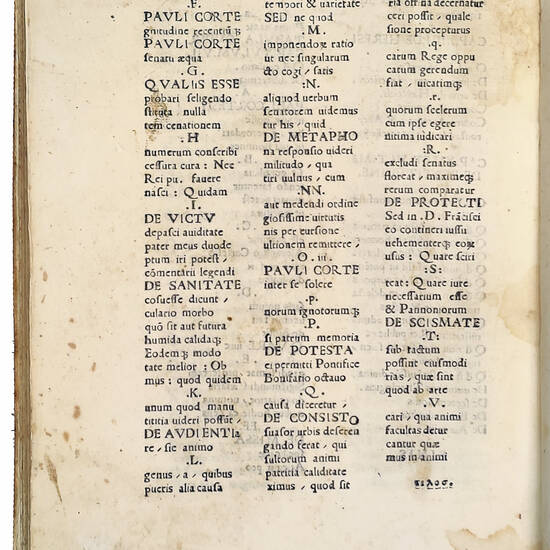 Pauli Cortesii Protonotarii Apostolici in libros de Cardinalatu ad Iulium Secundum Pont. Max. prooemium. Colophon: Symeon Nicolai Nardi Senensis alias Rufus Calchographus imprimebat in Castro Cortesio, Die decimaquinta Novembris M.CCCCCX