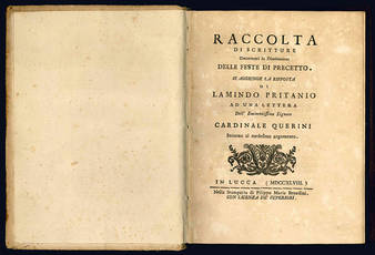 Raccolta di scritture concernenti la diminuzione delle feste di precetto.