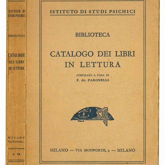 Catalogo dei libri in lettura. Istituto di studi psichici. Biblioteca.